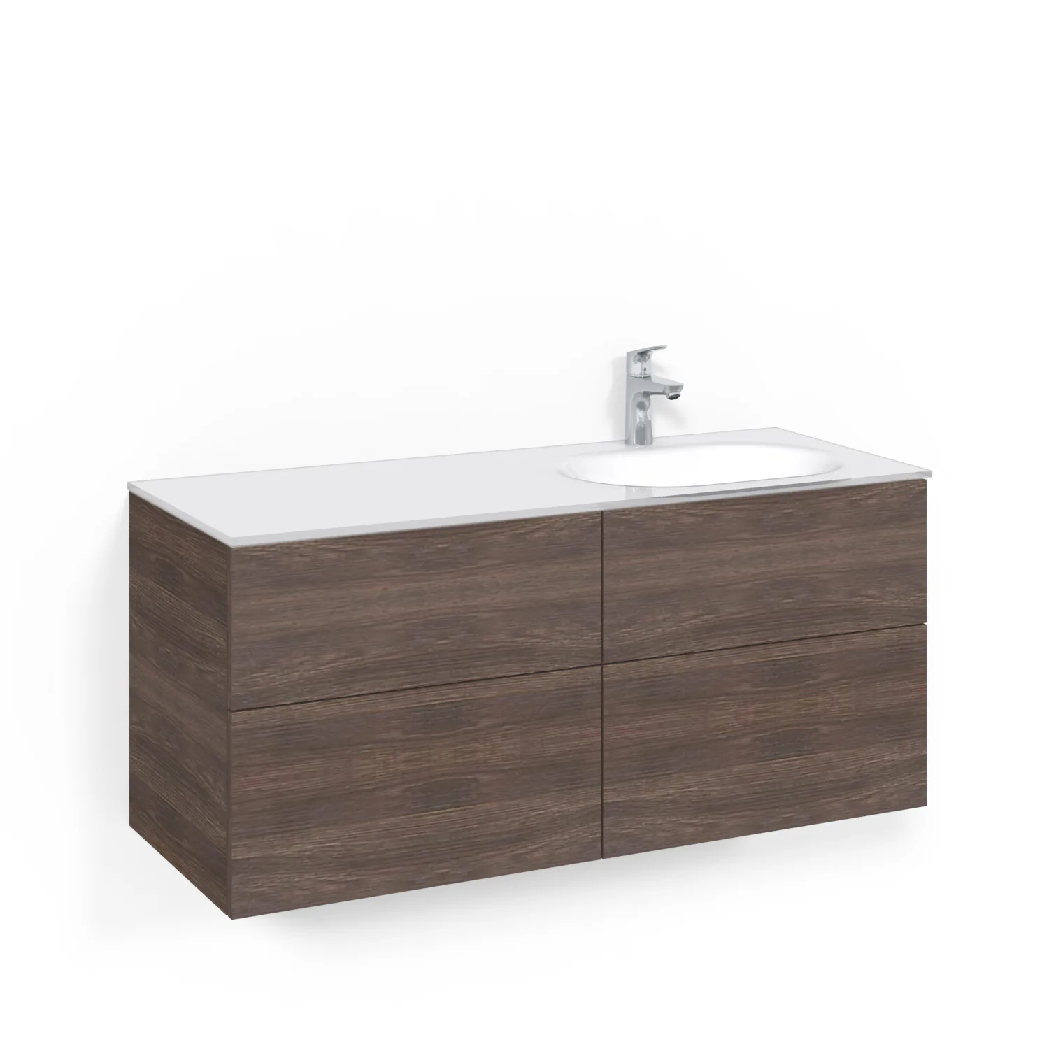 Tvättställsskåp Macro Design Crown Push Open Med Glastvättställ