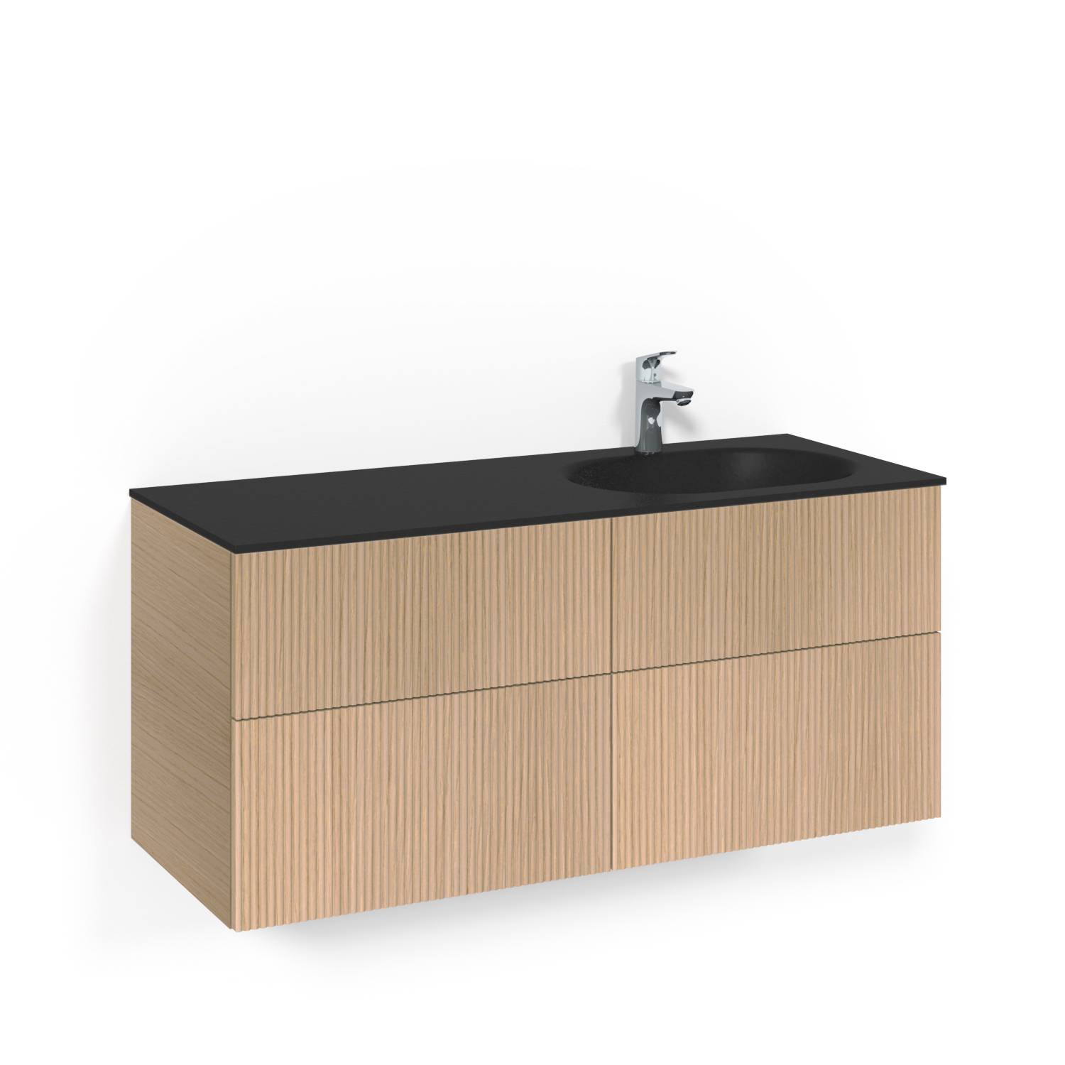 Tvättställsskåp Macro Design Crown Line med Glastvättställ