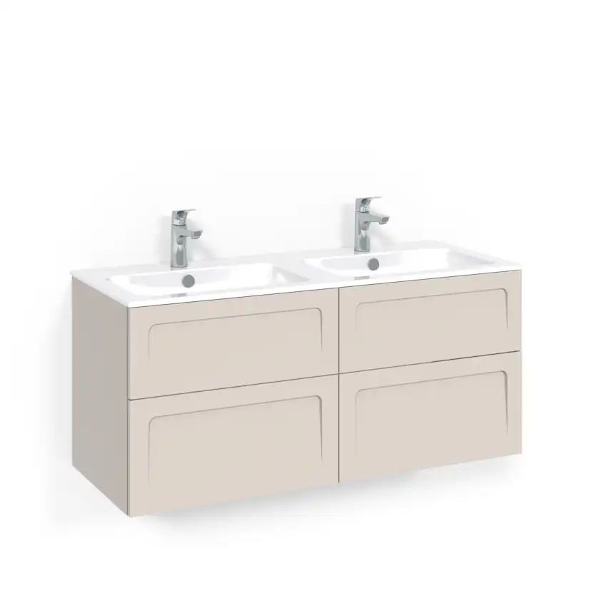 Tvättställsskåp Macro Design Crown Shape med Dubbelt Tvättställ