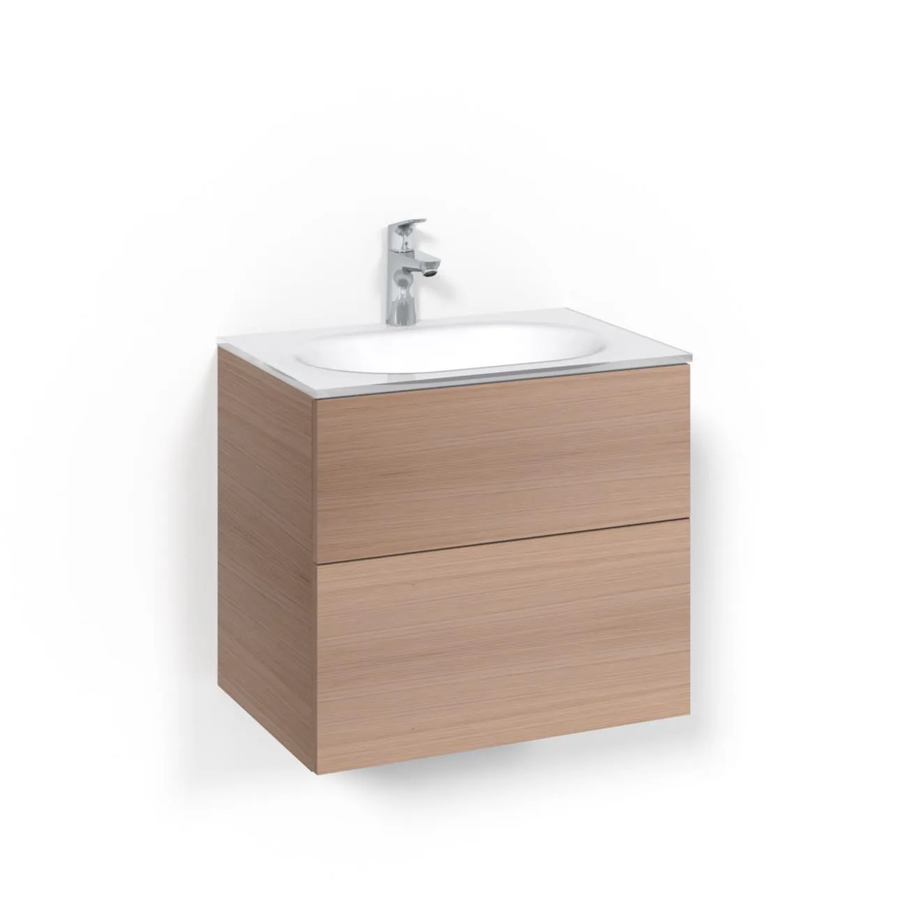 Tvättställsskåp Macro Design Crown Push Open Med Glastvättställ