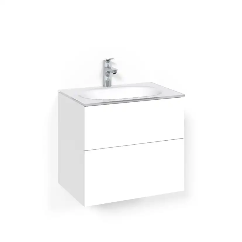 Tvättställsskåp Macro Design Crown Push Open Med Glastvättställ