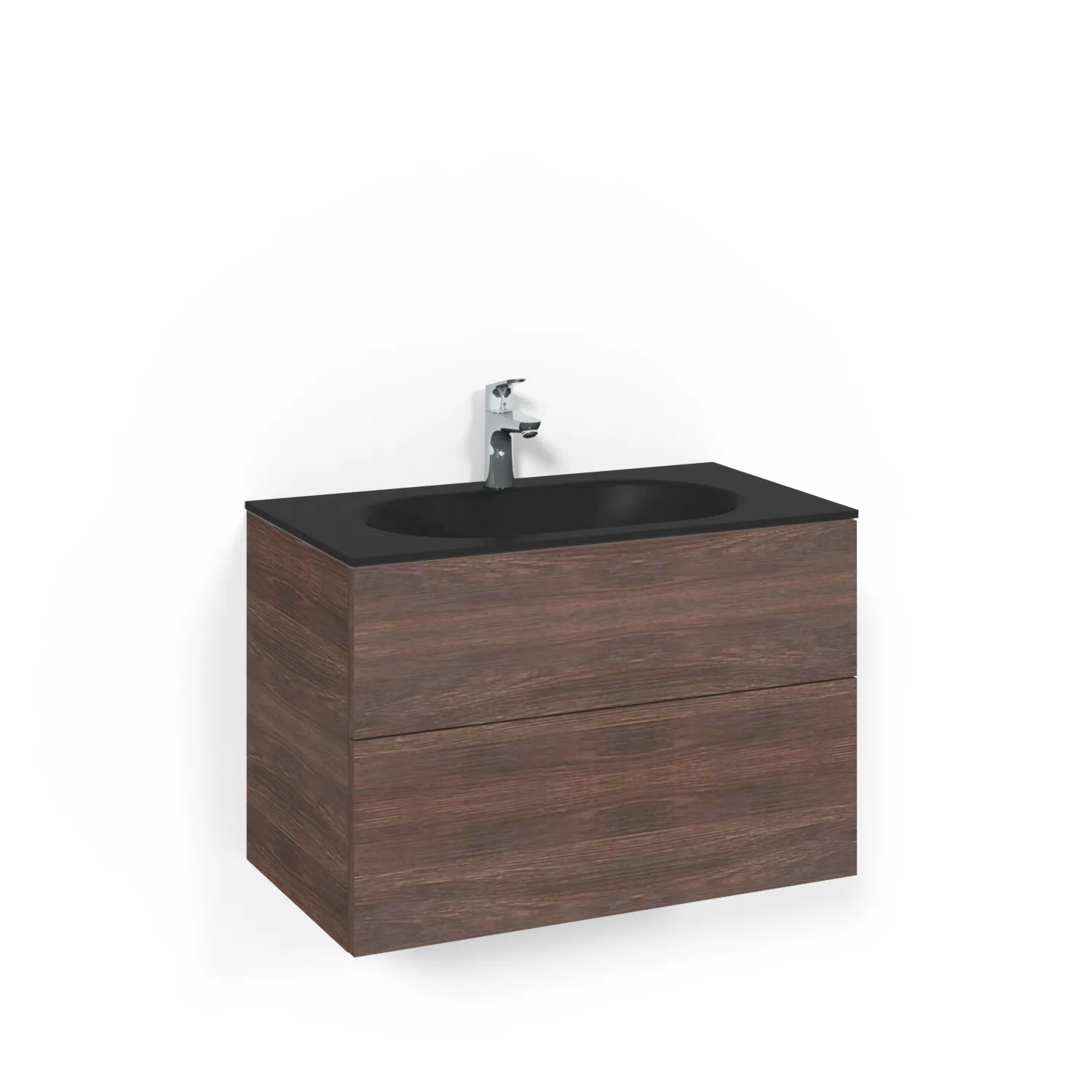 Tvättställsskåp Macro Design Crown Push Open Med Glastvättställ