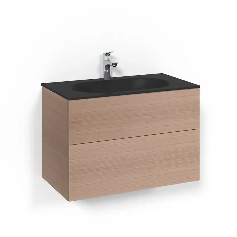 Tvättställsskåp Macro Design Crown Push Open Med Glastvättställ