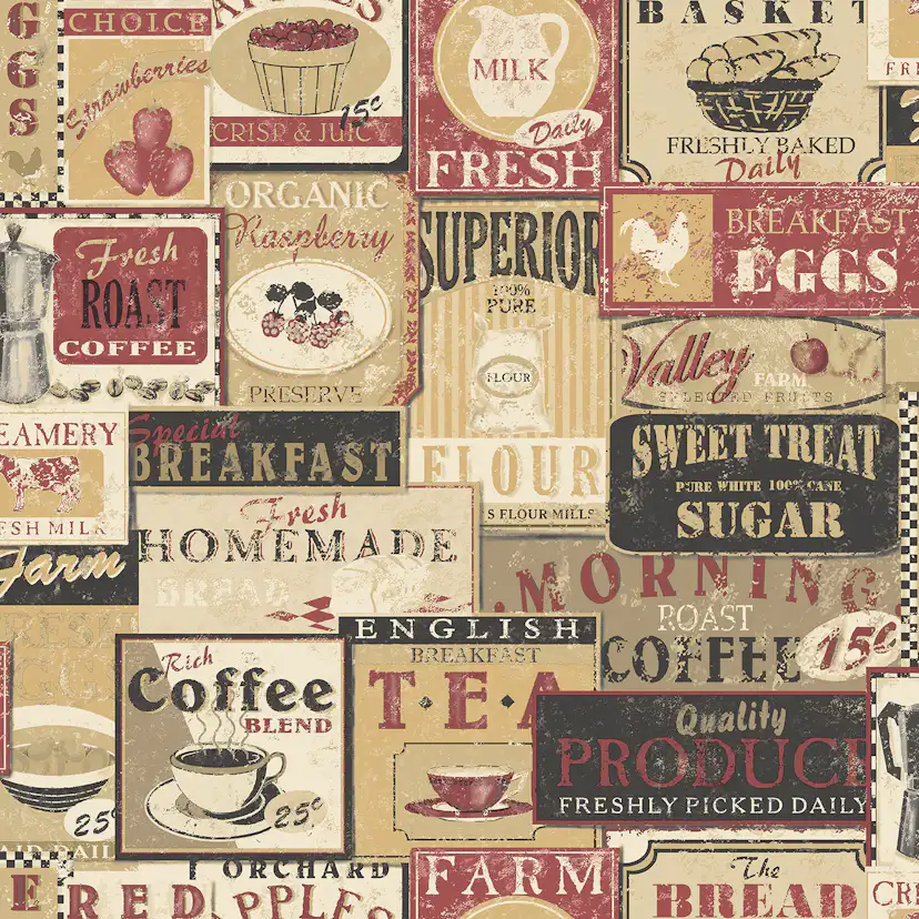 Tapet Galerie Wallcoverings Enamel Signs G56172