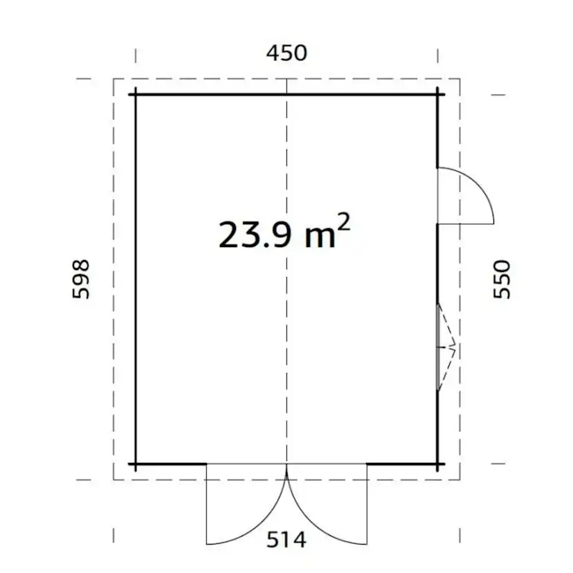 Garage Palmako Roger 23,9 m2 med Dörr