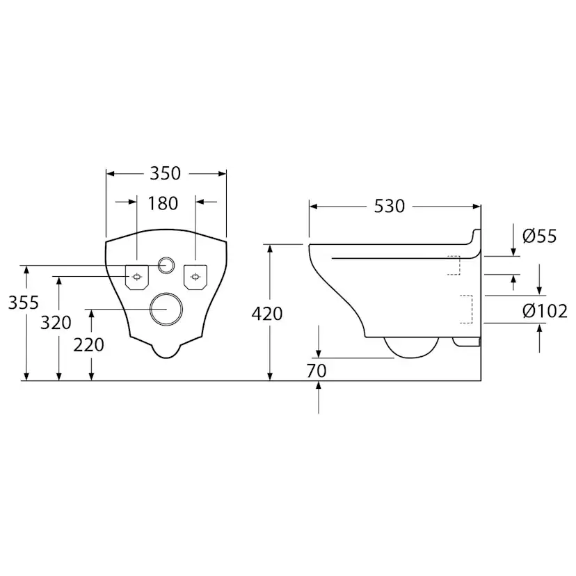 Vägghängd Toalettstol Gustavsberg Estetic All In One Komplett