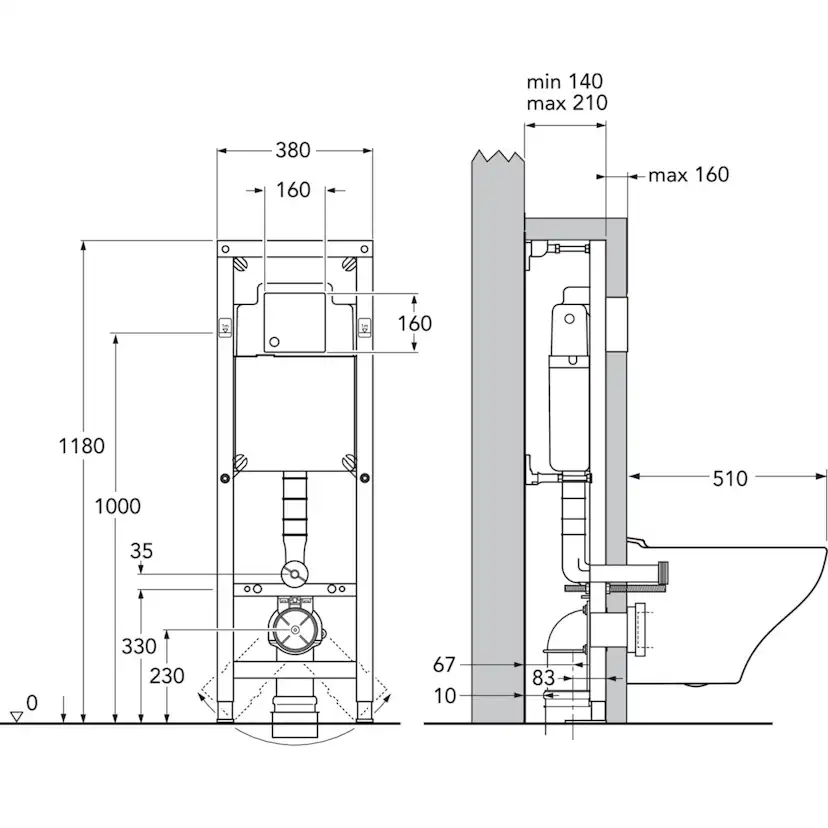 Vägghängd Toalettstol Gustavsberg Nautic All In One 1530 Komplett