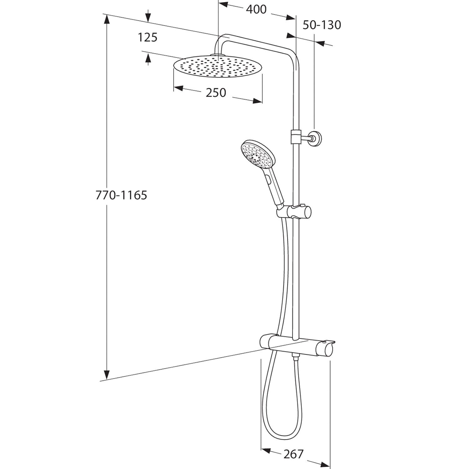 Takduschset Gustavsberg Estetic Round 160 cc