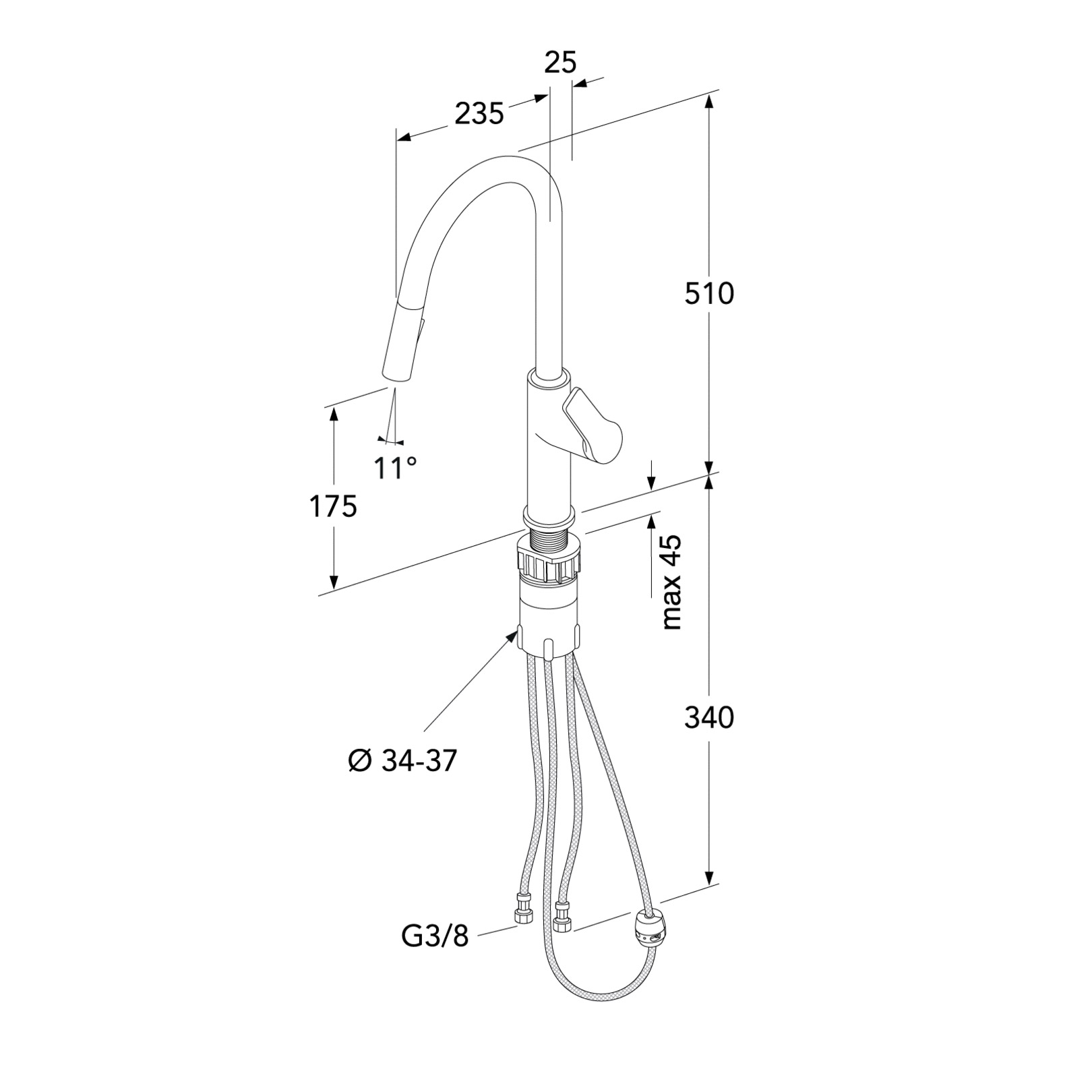 Köksblandare Gustavsberg Epic med Utdragbar Pip