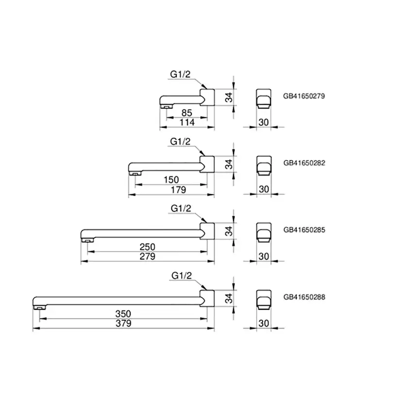 Utloppspip Gustavsberg Rak Svängbar