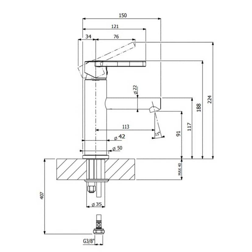 Tvättställsblandare Gustavsberg O.novo Kids