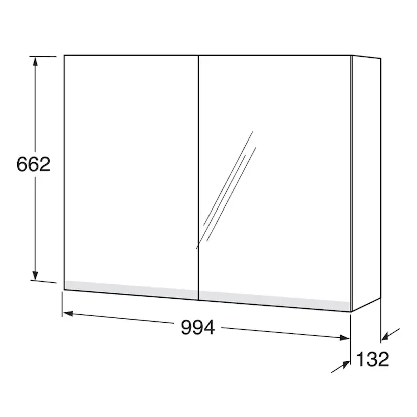 Spegelskåp Gustavsberg Artic 100 cm med LED belysning Undertill