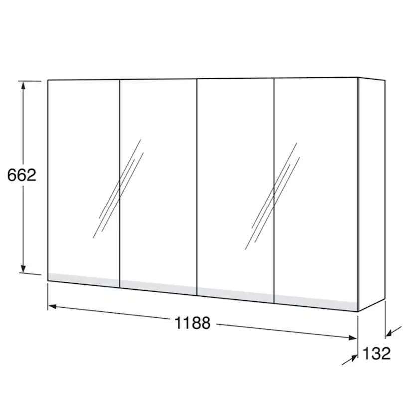 Spegelskåp Gustavsberg Artic 120 cm med LED belysning Undertill