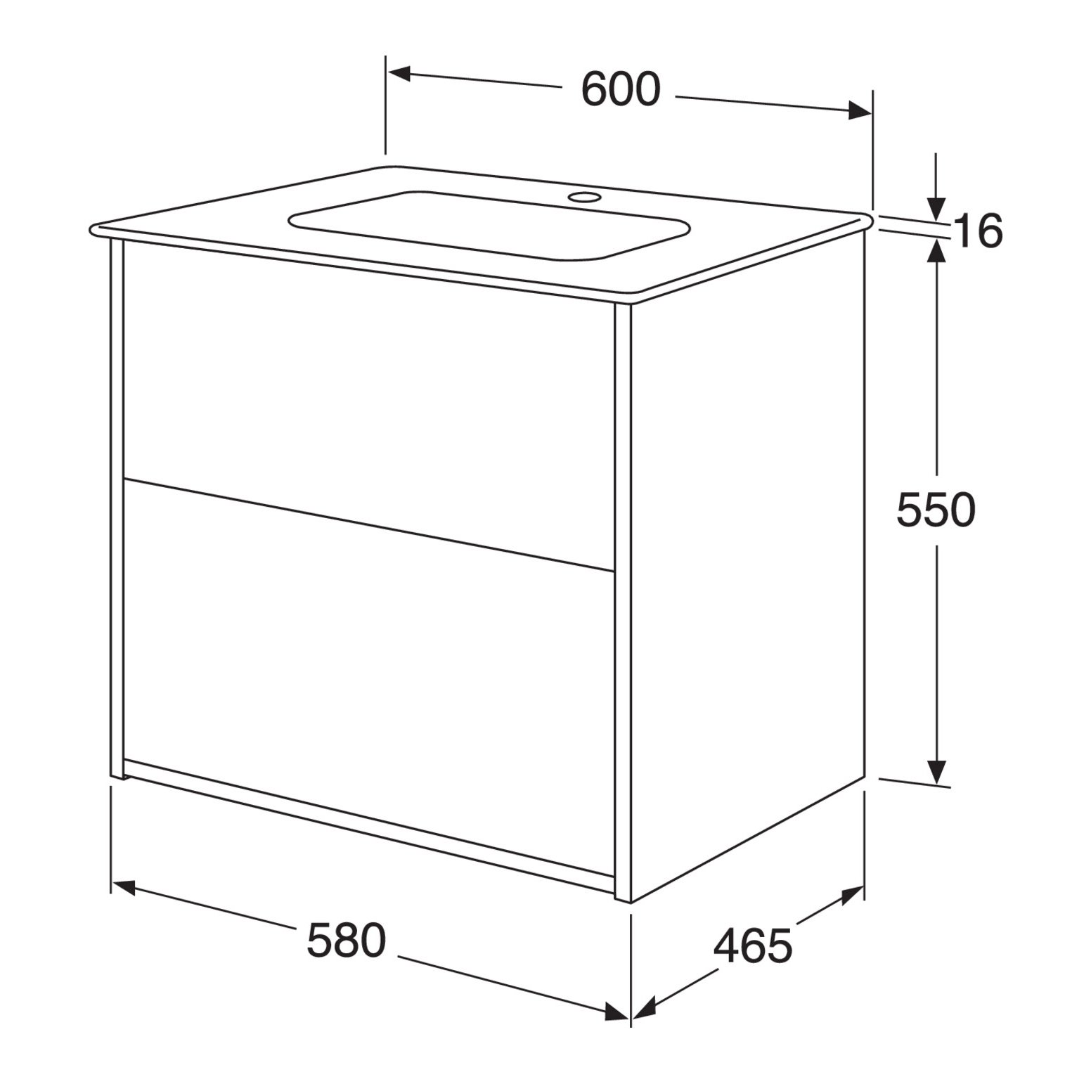 Tvättställsskåp Gustavsberg Artic 60 cm