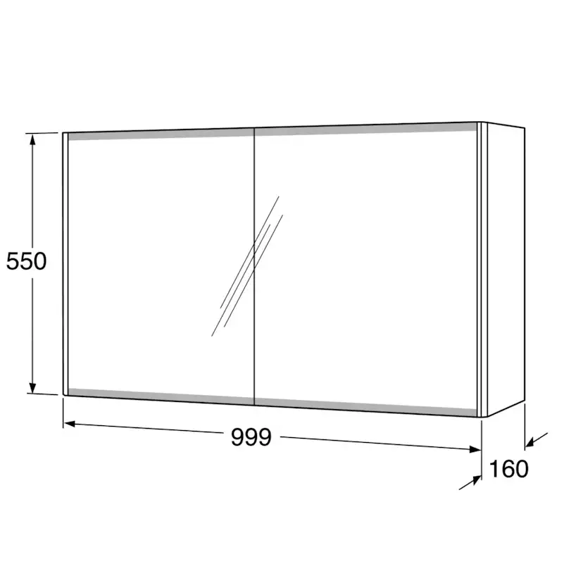 Spegelskåp Gustavsberg Graphic 100 cm