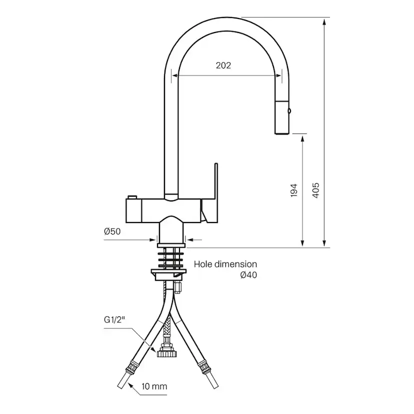 Köksblandare Tapwell RIN885 med Utdragbar Pip