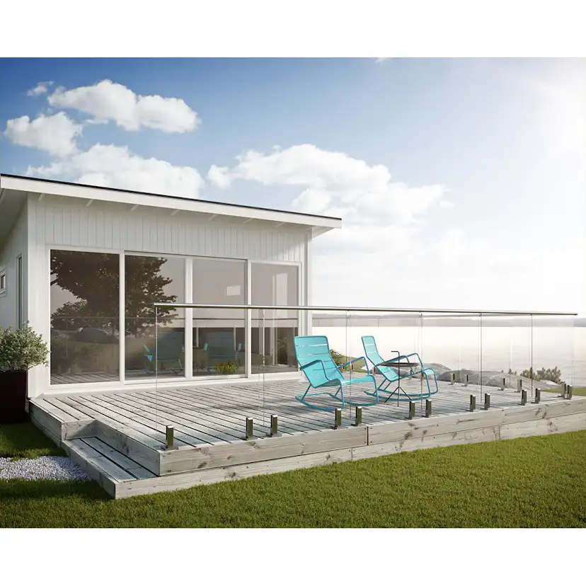 Glasräckesfot Jabo Fyrkantig till Glasräcke Adam