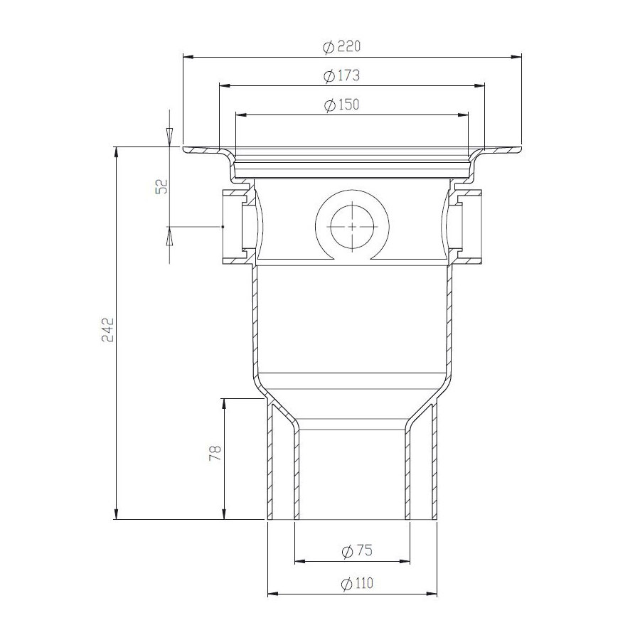 Golvbrunn Purus Loke Ø150 mm