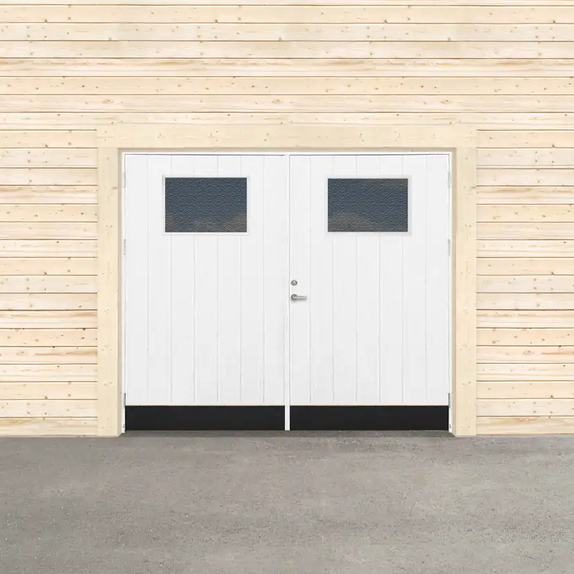 Garageport Sveadörren Kall Cotswold Grundmålad