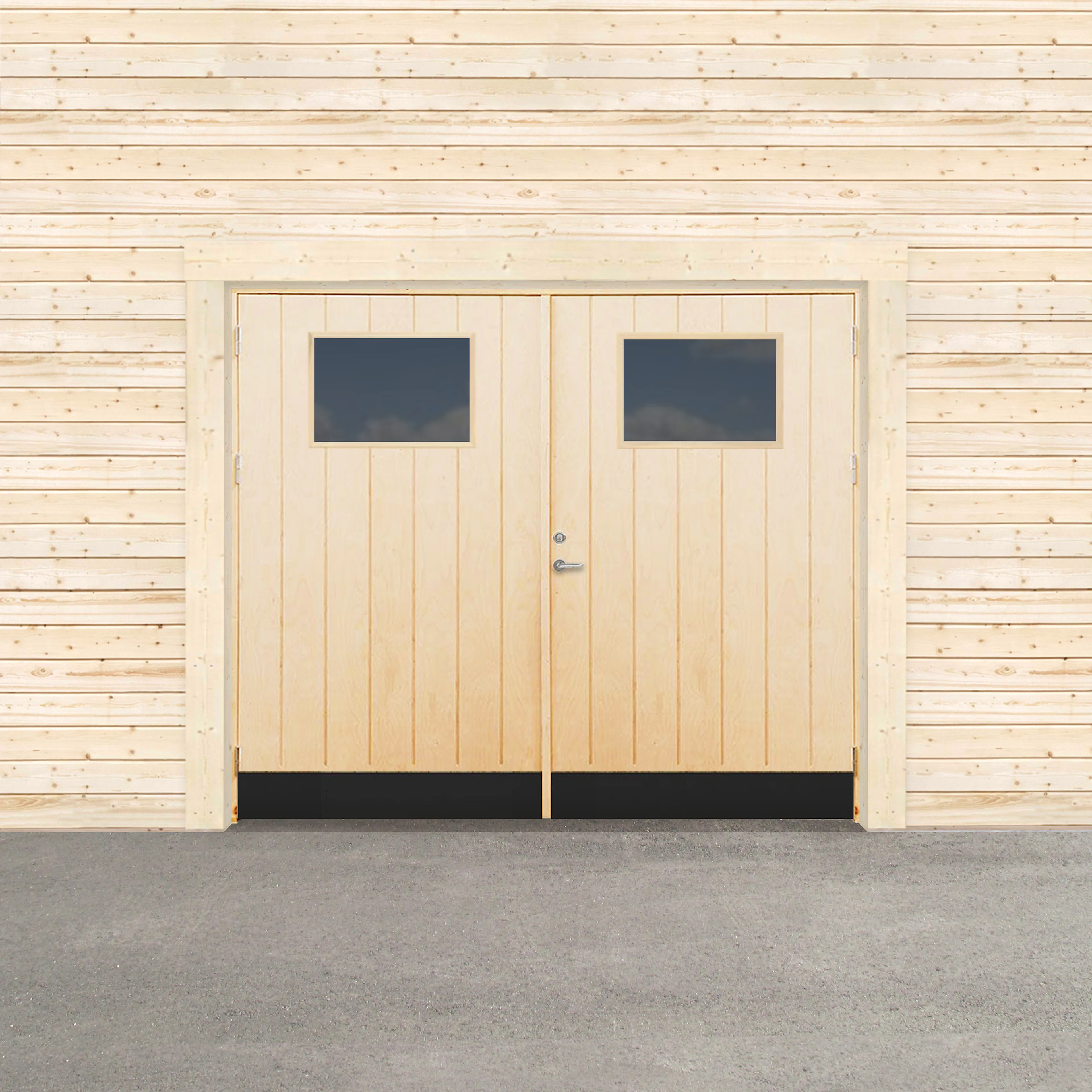 Garageport Sveadörren Kall Glasfönster Obehandlad