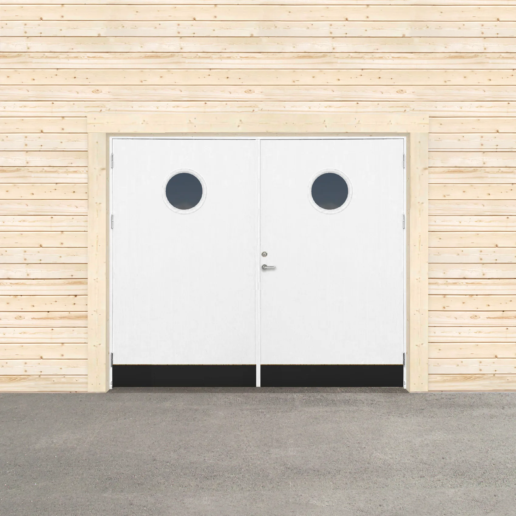 Garageport Sveadörren Varm Runt Fönster Grundmålad