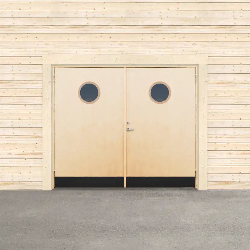 Garageport Sveadörren Kall Runt Fönster Obehandlad