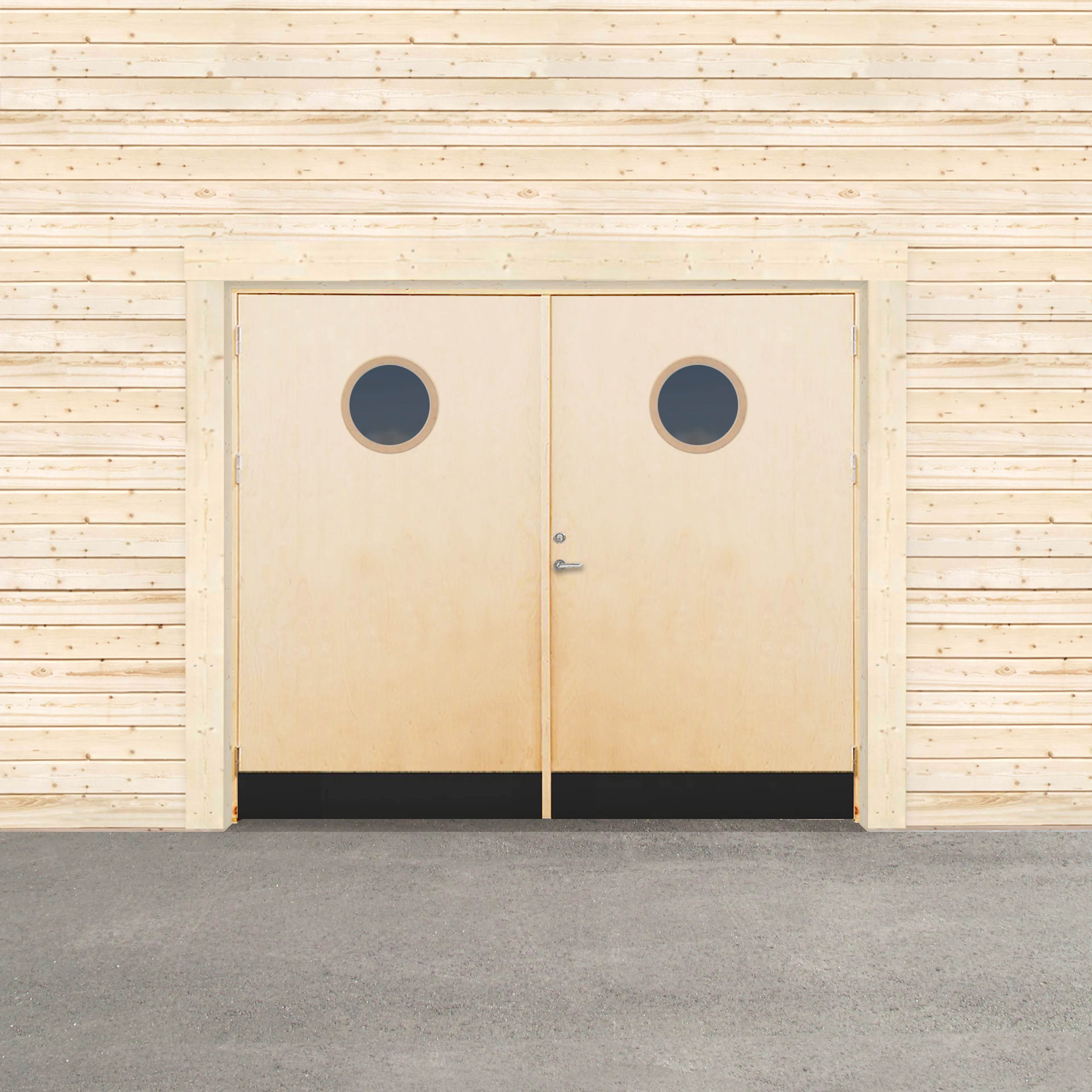 Garageport Sveadörren Varm Runt Fönster Obehandlad