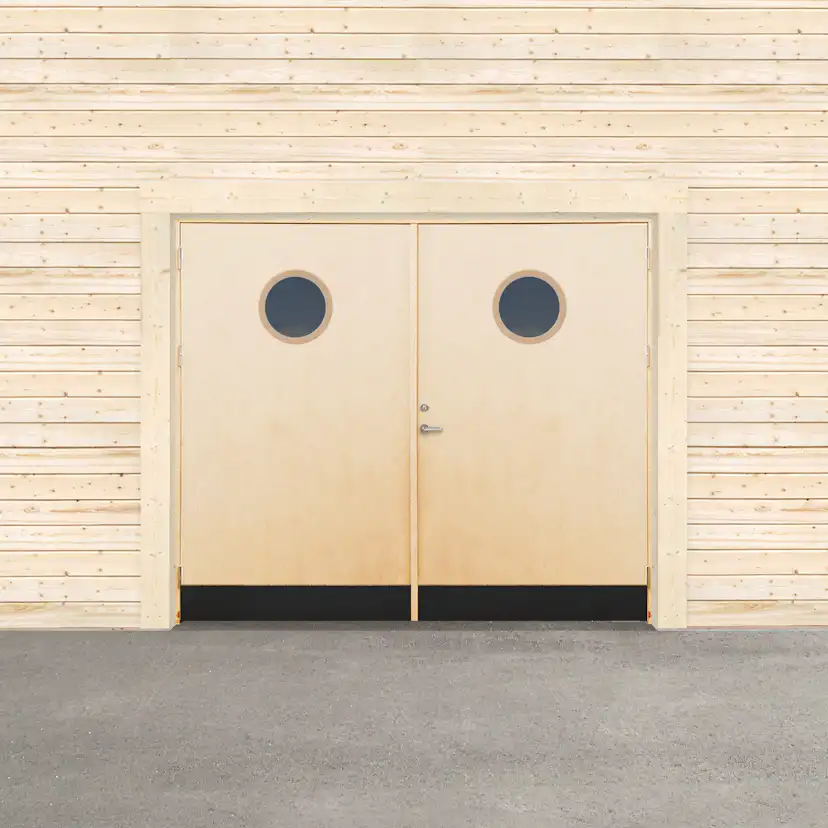 Garageport Sveadörren Varm Runt Fönster Obehandlad