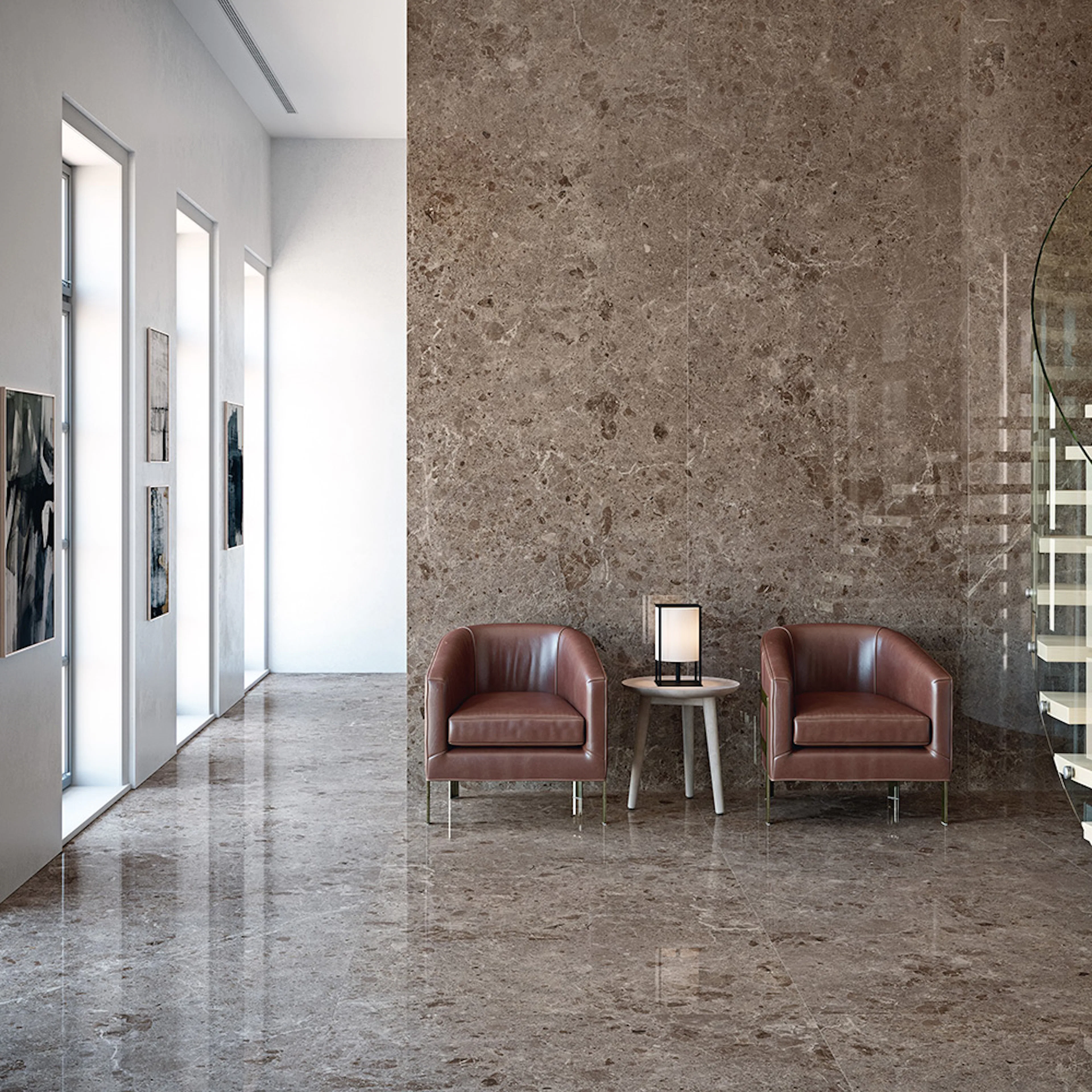 Klinker Tenfors Artic Moka Marmor Blank 78x158 cm