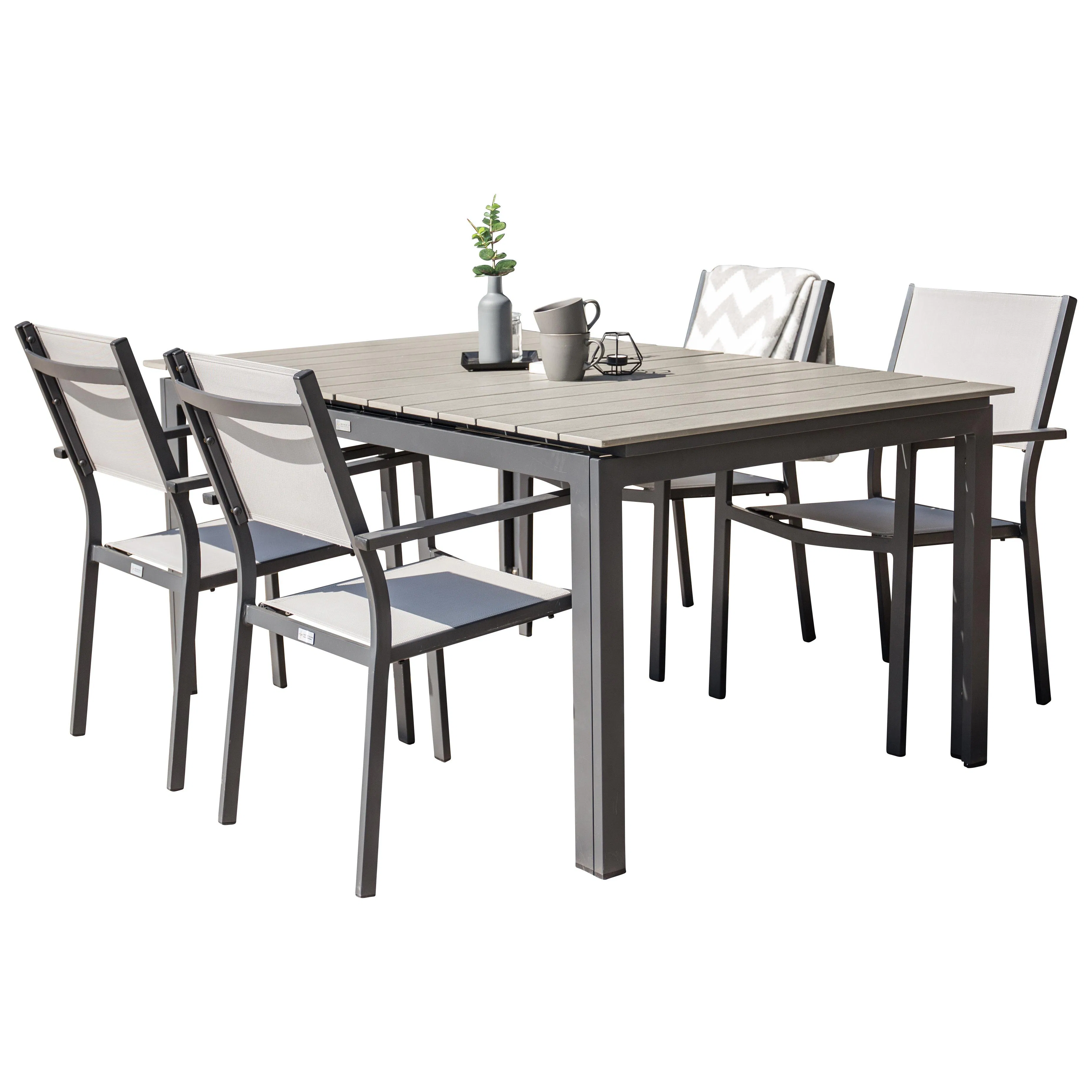 Matgrupp Venture Home Lova 160/240 med 4 Copacabana Karmstolar