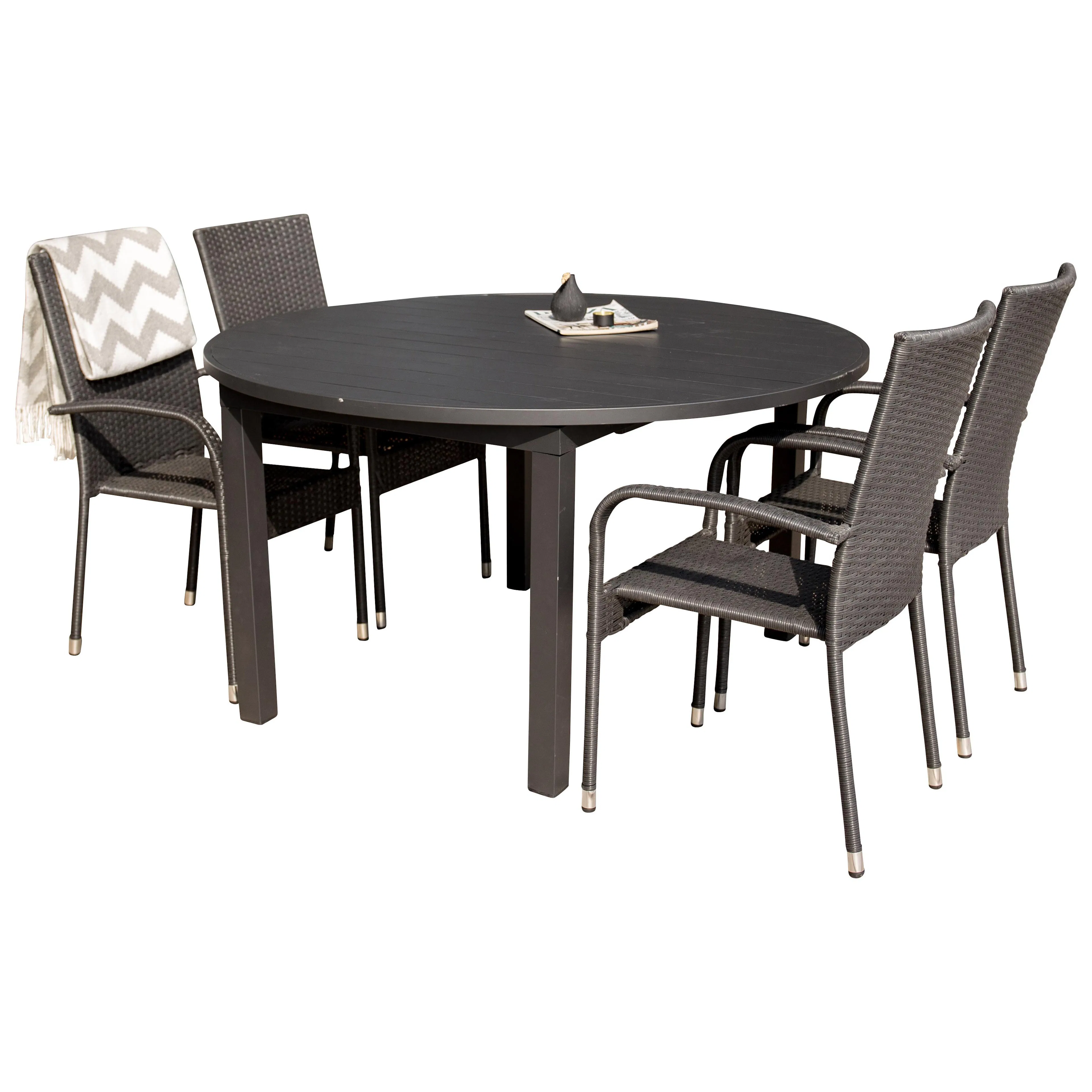 Matgrupp Venture Home Madrid Ø 140 med 4 Asta Stolar