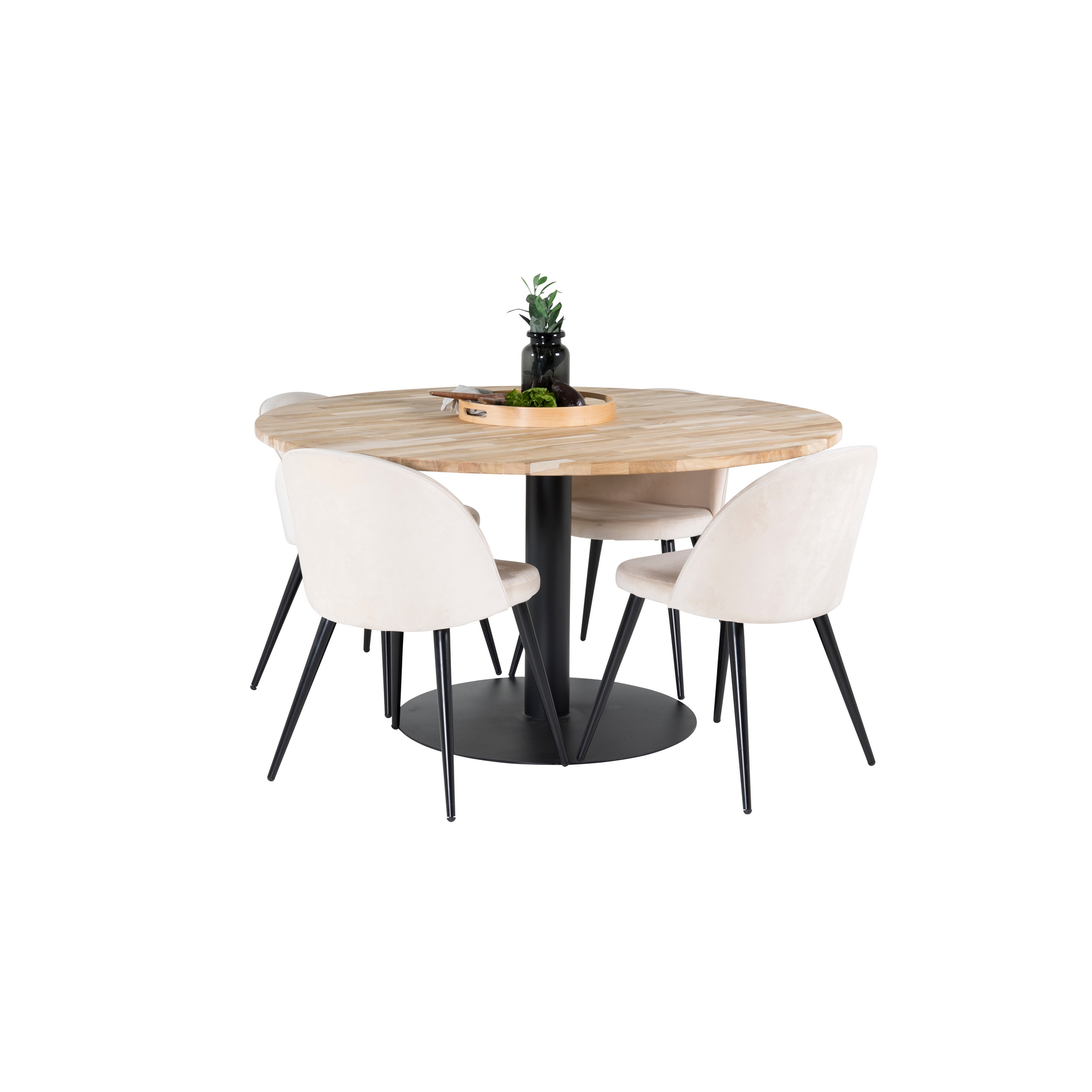 Matgrupp Venture Home Cirebon med 4 Velvet Stolar