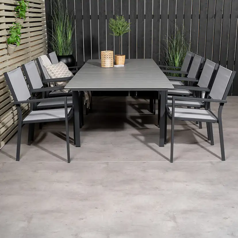 Matgrupp Venture Home Lova 160/240 med 8 Copacabana Karmstolar