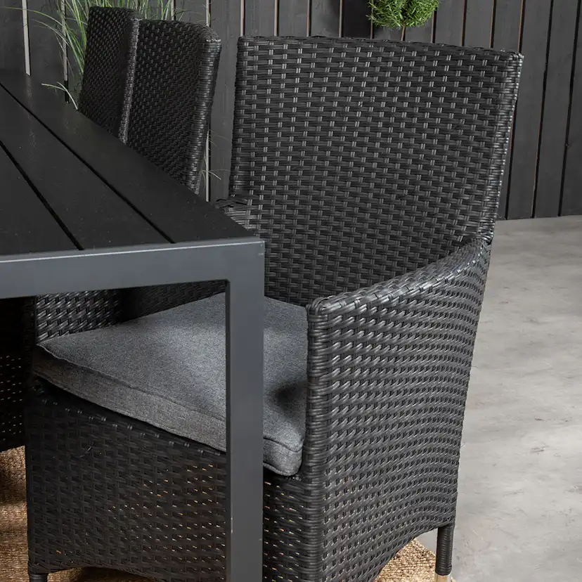 Matgrupp Utomhus Venture Home Bront 205 med 6 Milwa Trädgårdsstolar