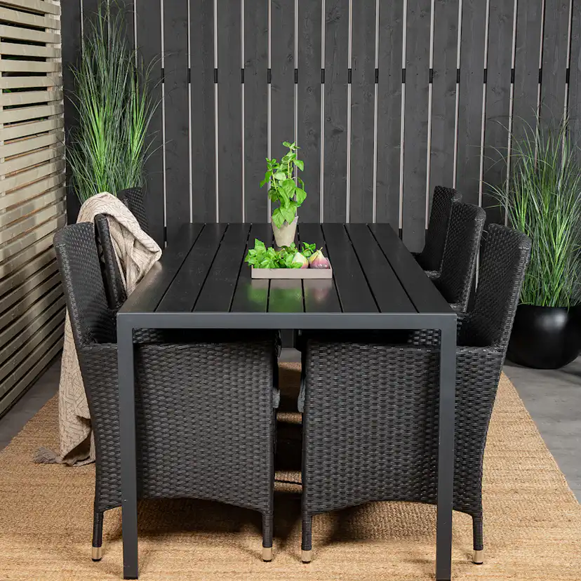 Matgrupp Utomhus Venture Home Bront 205 med 6 Milwa Trädgårdsstolar