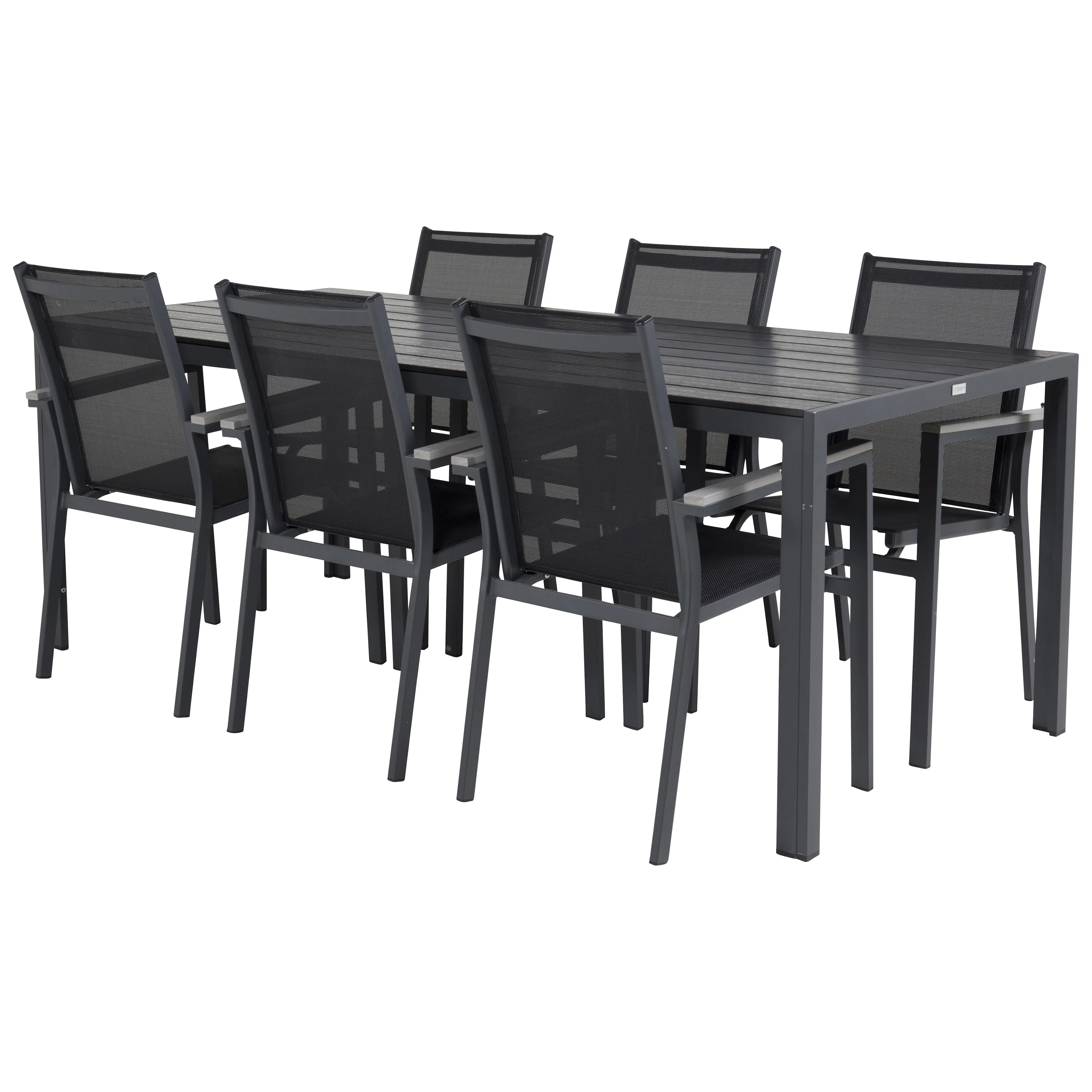 Matgrupp Utomhus Venture Home Bront 205 med 6 Pincy Trädgårdsstolar