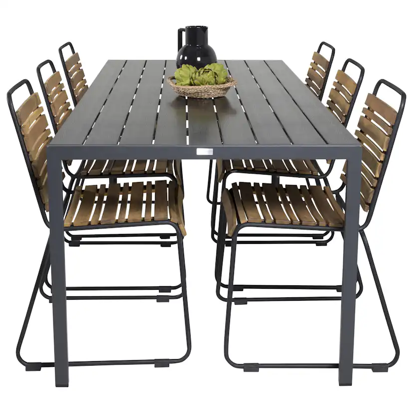 Matgrupp Utomhus Venture Home Bront 205 med 6 Berfin Trädgårdsstolar