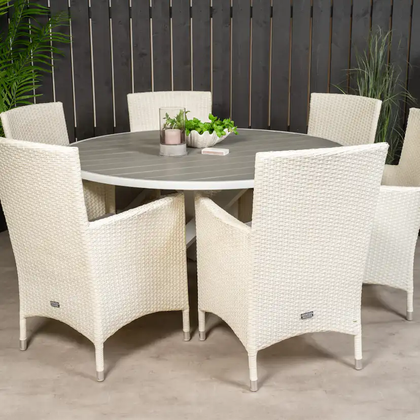 Matgrupp Venture Home Pincy Ø 140 med 6 Milwa Stolar