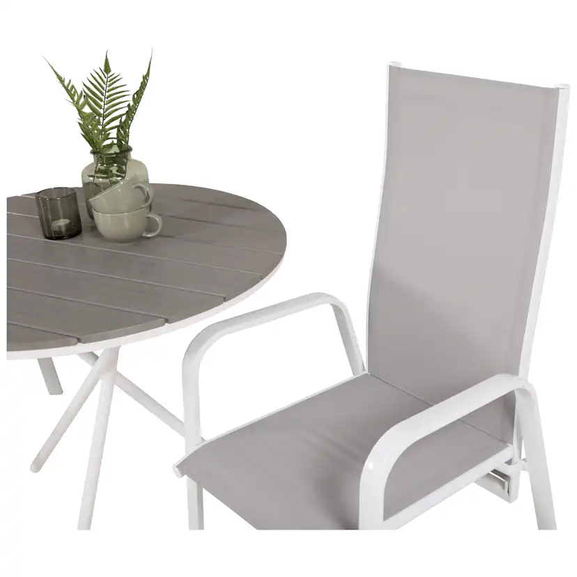 Cafégrupp Venture Home Pincy Ø 90 med 2 Copacabana Trädgårdsstolar Utomhus