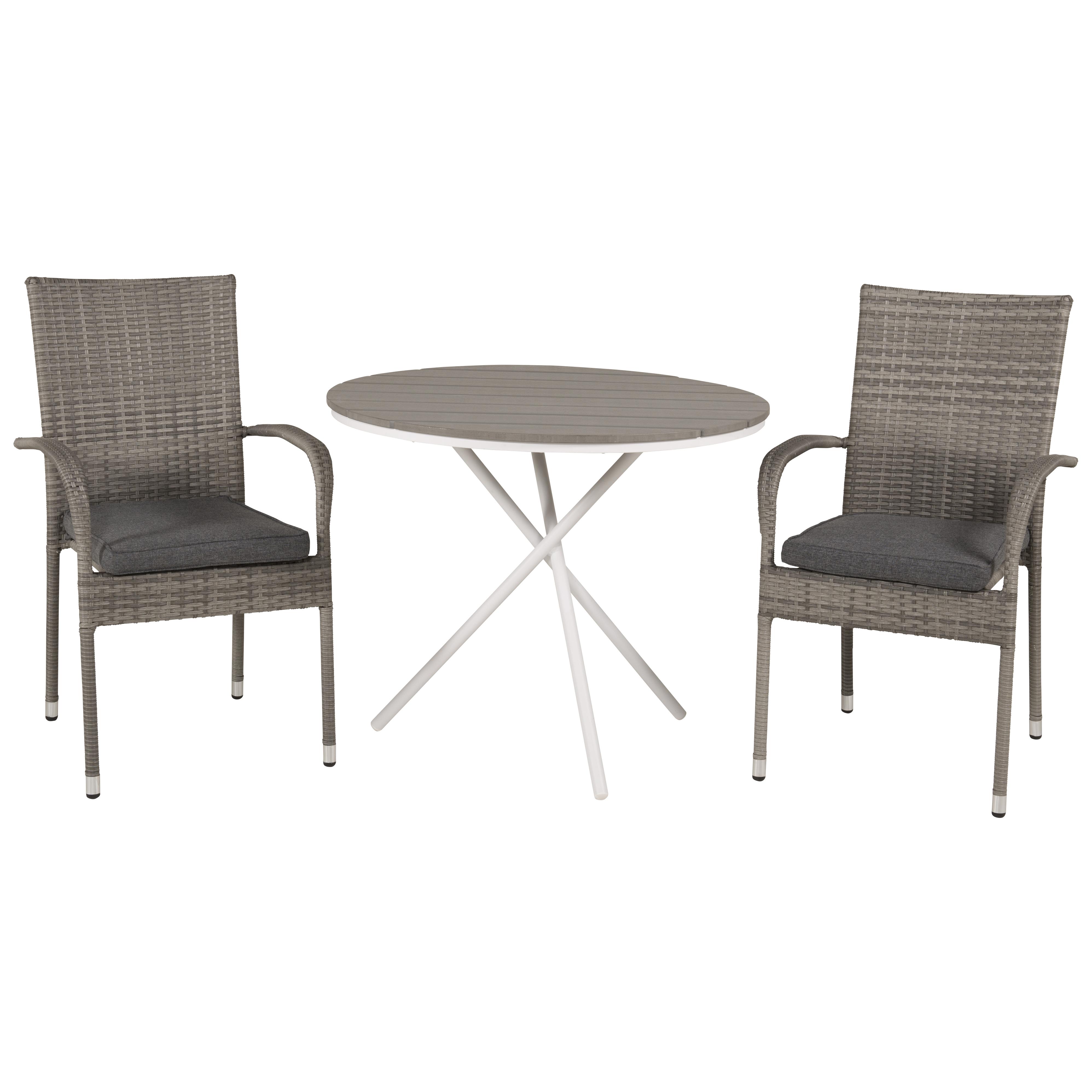 Cafégrupp Venture Home Parma med 2 Anna Trädgårdsstolar Utomhus