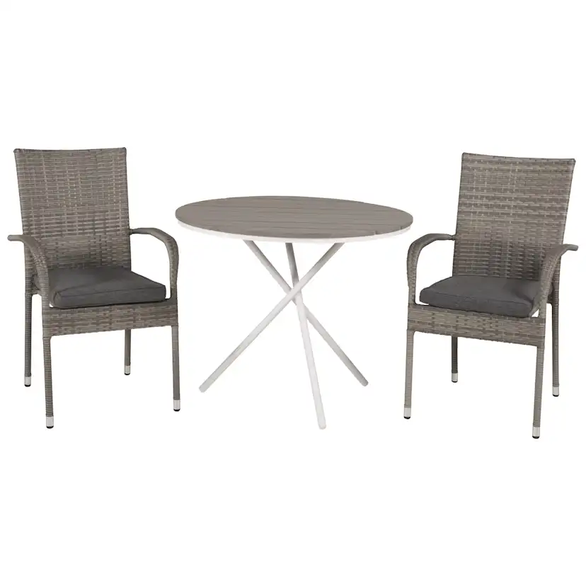 Cafégrupp Venture Home Parma med 2 Anna Trädgårdsstolar Utomhus