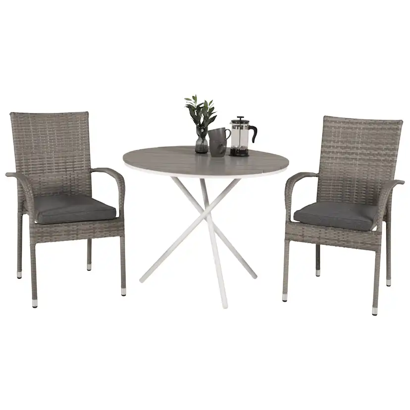 Cafégrupp Venture Home Parma med 2 Anna Trädgårdsstolar Utomhus