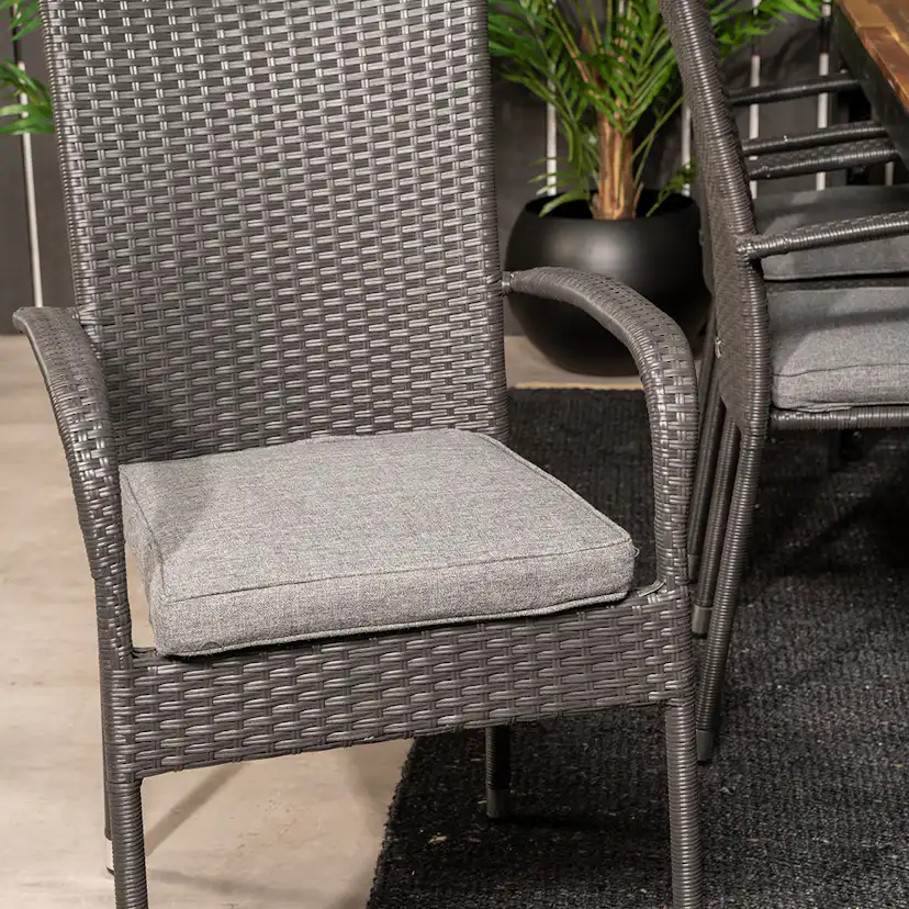 Matgrupp Utomhus Venture Home Bois med 6 Anna Trädgårdsstolar