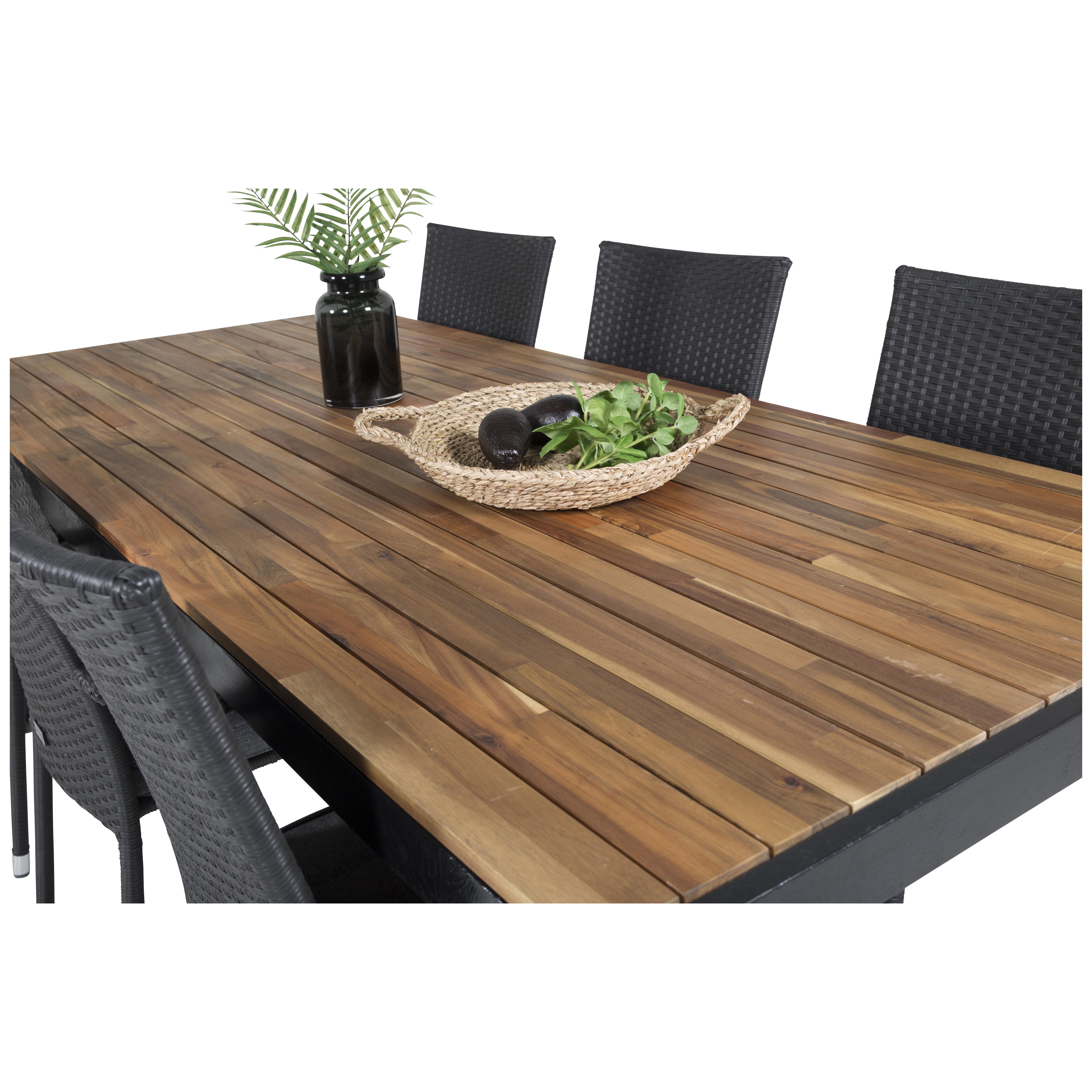 Matgrupp Utomhus Venture Home Bois med 6 Anna Trädgårdsstolar