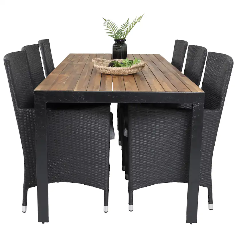 Matgrupp Utomhus Venture Home Bois med 6 Malin Trädgårdsstolar