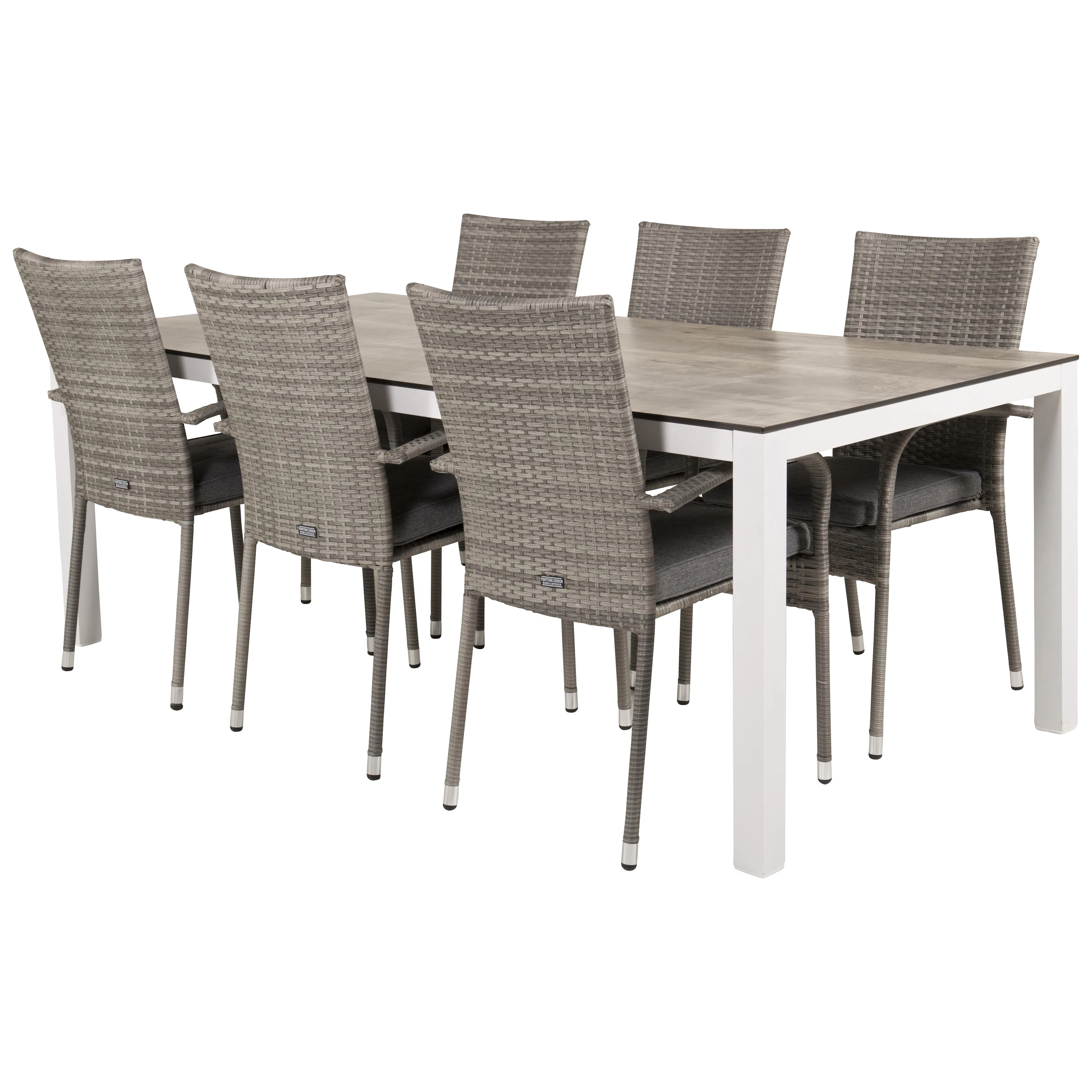 Matgrupp Utomhus Venture Home Lea 205 med 6 Asta Trädgårdsstolar