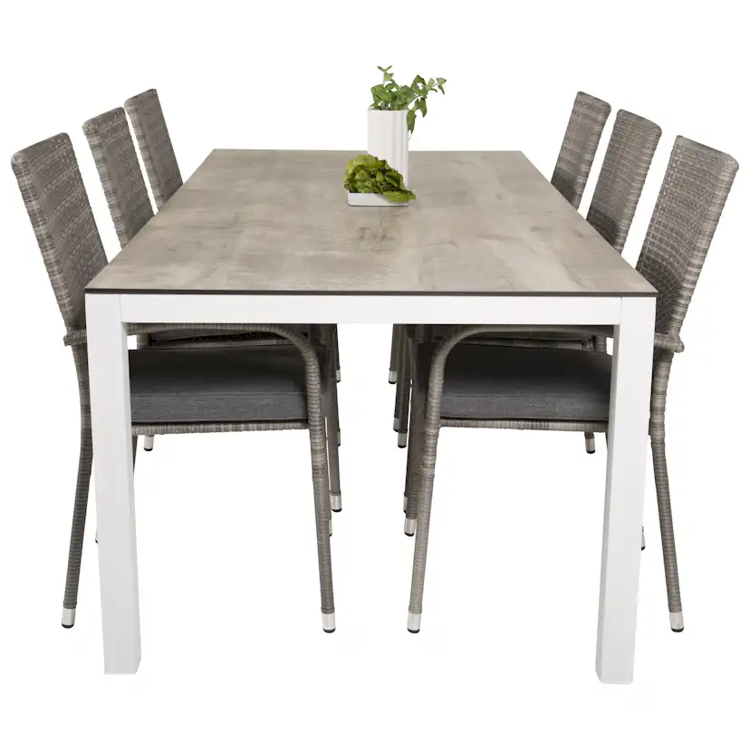 Matgrupp Utomhus Venture Home Lea 205 med 6 Asta Trädgårdsstolar