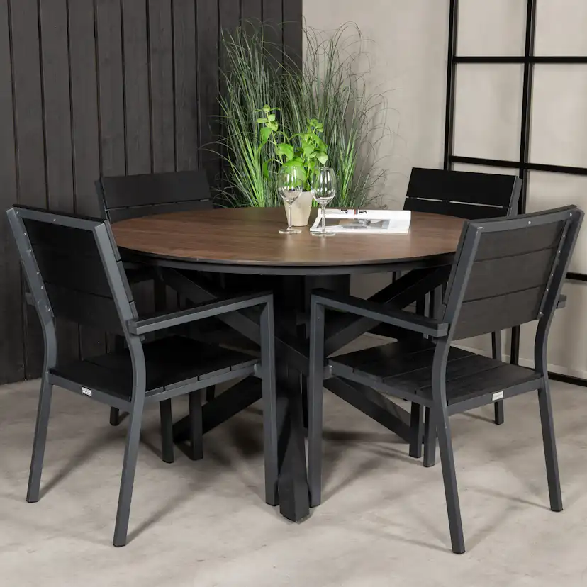 Matgrupp Venture Home Lea Ø 120 med 4 Lova Stolar