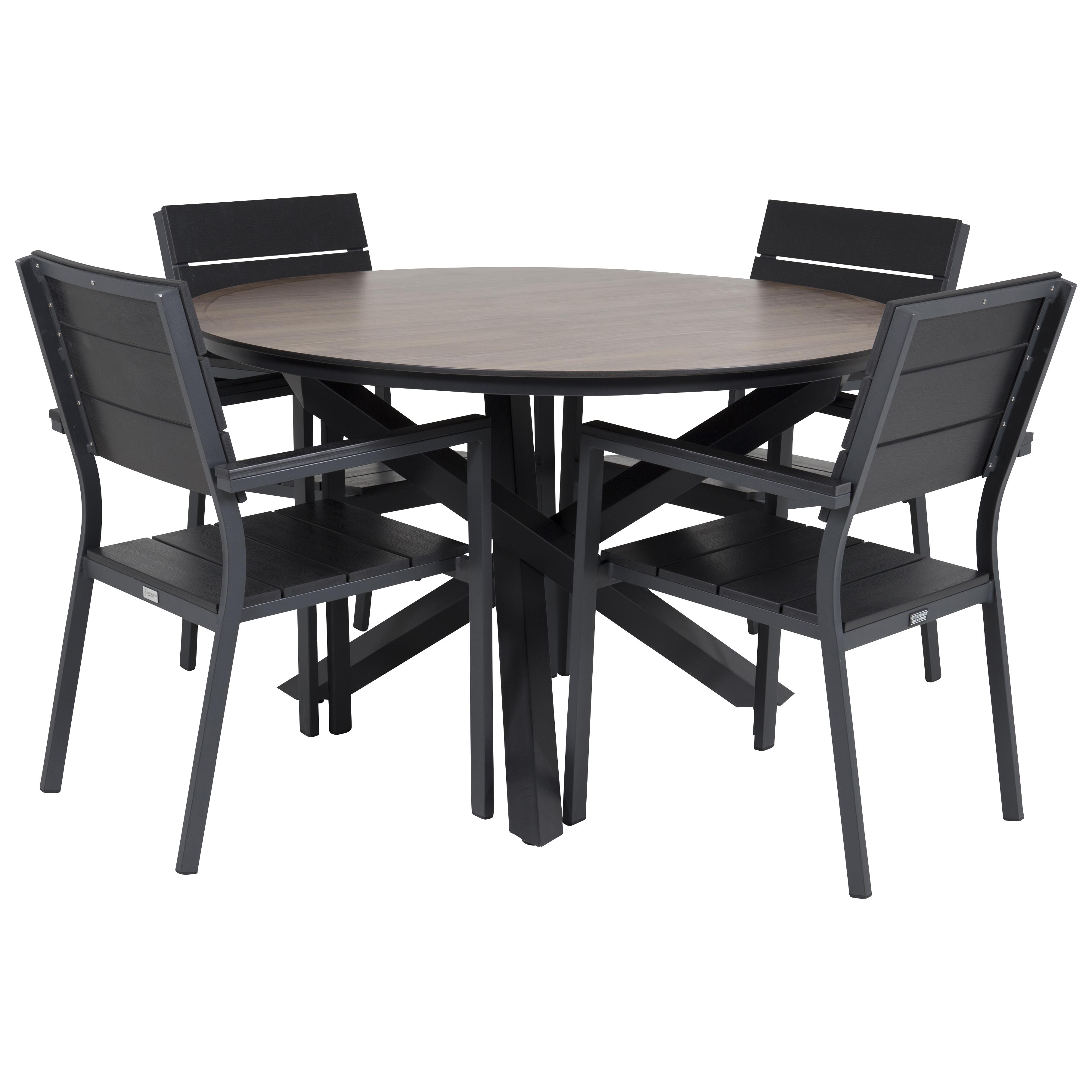 Matgrupp Venture Home Lea Ø 120 med 4 Lova Stolar