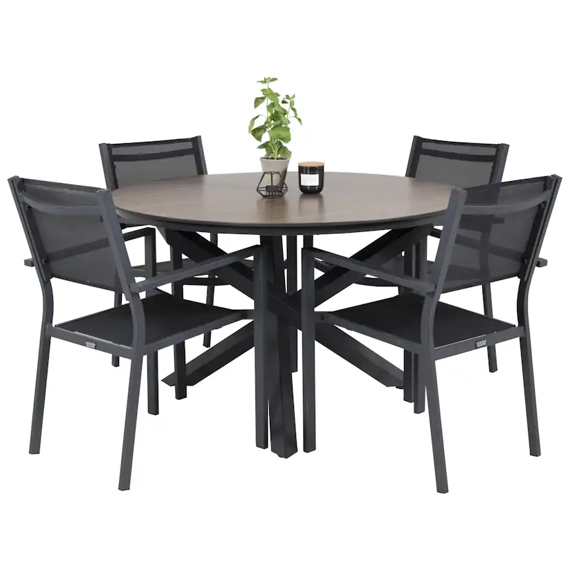 Matgrupp Venture Home Lea Ø 120 med 4 Copacabana Matstolar